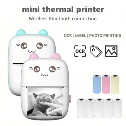 Gearup Thermal Printer & Thermal Paper Rolls Combo